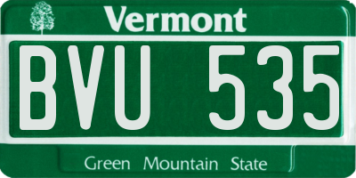 VT license plate BVU535