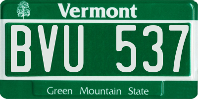 VT license plate BVU537