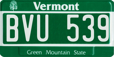 VT license plate BVU539