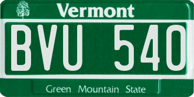 VT license plate BVU540