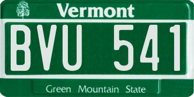 VT license plate BVU541