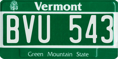 VT license plate BVU543