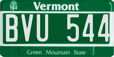 VT license plate BVU544