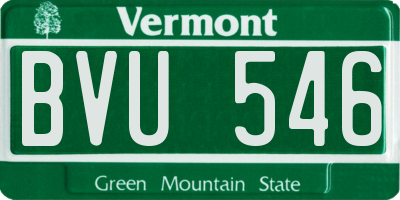 VT license plate BVU546