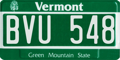 VT license plate BVU548