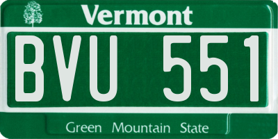 VT license plate BVU551