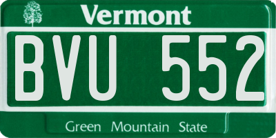 VT license plate BVU552