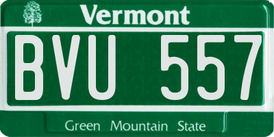 VT license plate BVU557
