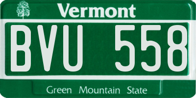 VT license plate BVU558