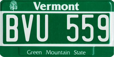VT license plate BVU559