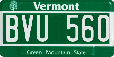 VT license plate BVU560
