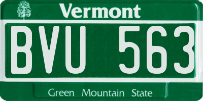 VT license plate BVU563