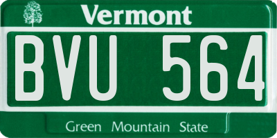 VT license plate BVU564