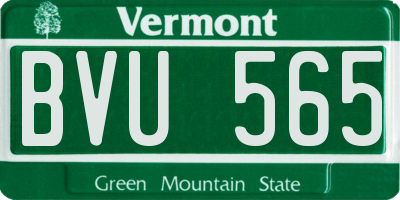 VT license plate BVU565