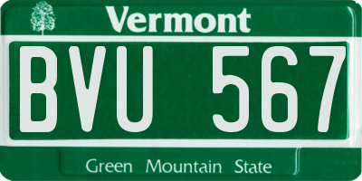 VT license plate BVU567