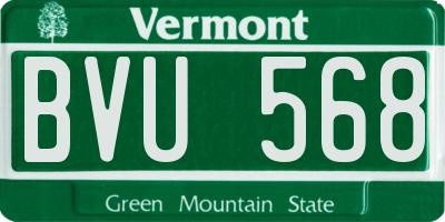 VT license plate BVU568