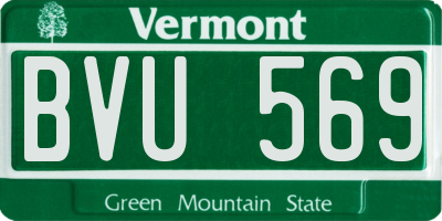 VT license plate BVU569