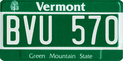VT license plate BVU570