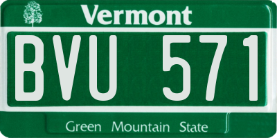VT license plate BVU571