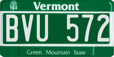 VT license plate BVU572