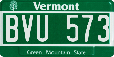 VT license plate BVU573