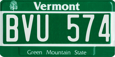 VT license plate BVU574