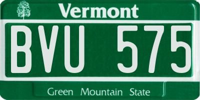 VT license plate BVU575