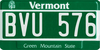 VT license plate BVU576