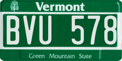 VT license plate BVU578