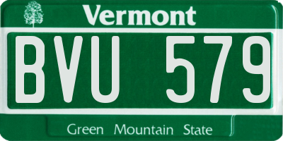 VT license plate BVU579