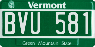 VT license plate BVU581