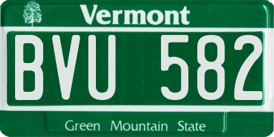VT license plate BVU582