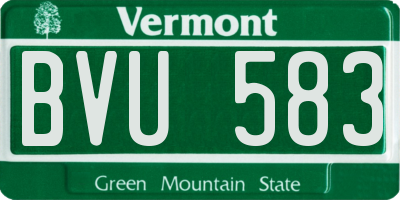 VT license plate BVU583