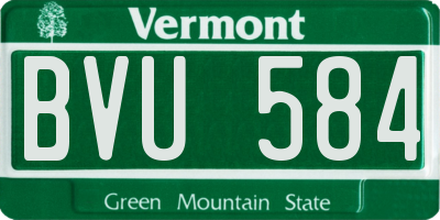 VT license plate BVU584