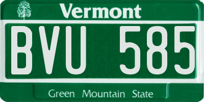 VT license plate BVU585