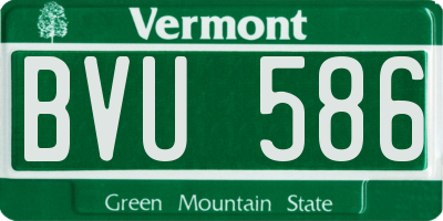 VT license plate BVU586