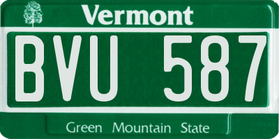 VT license plate BVU587