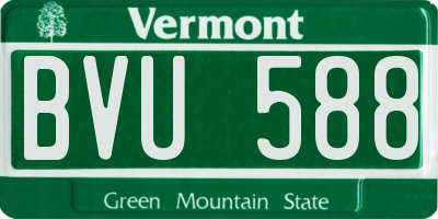 VT license plate BVU588