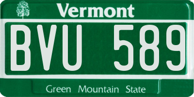 VT license plate BVU589