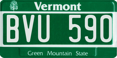 VT license plate BVU590