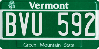 VT license plate BVU592
