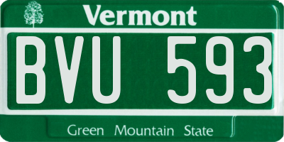 VT license plate BVU593