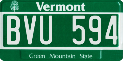 VT license plate BVU594