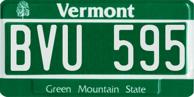 VT license plate BVU595