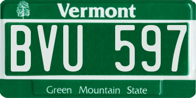 VT license plate BVU597