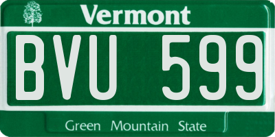 VT license plate BVU599
