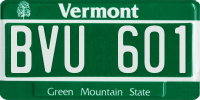 VT license plate BVU601