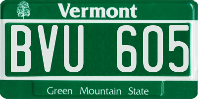 VT license plate BVU605