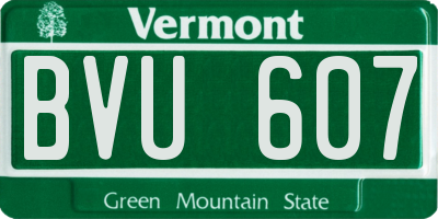 VT license plate BVU607