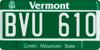 VT license plate BVU610